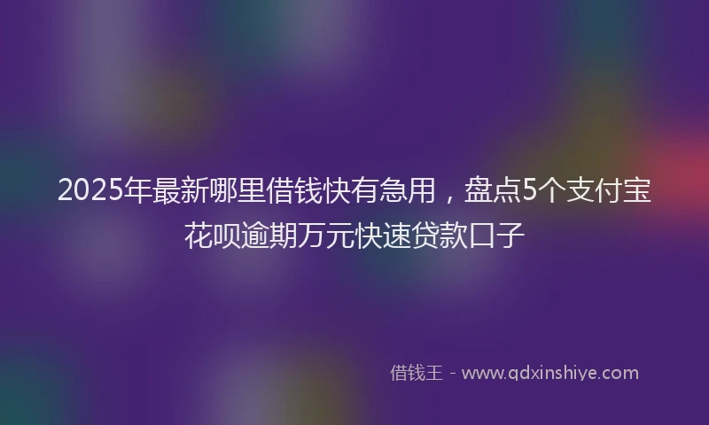 2025年最新哪里借钱快有急用，盘点5个支付宝花呗逾期万元快速贷款口子