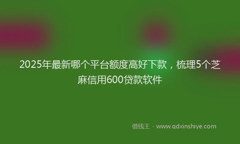 2025年最新哪个平台额度高好下款，梳理5个芝麻信用600贷款软件