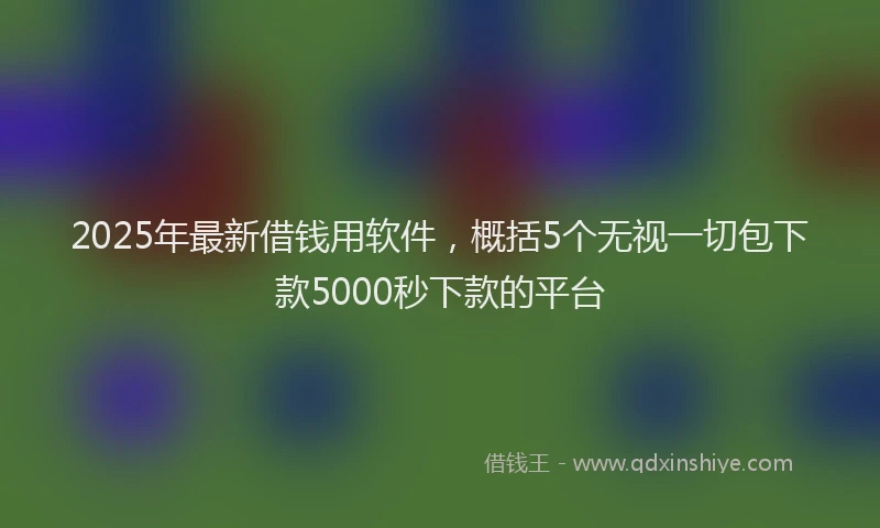 2025年最新借钱用软件，概括5个无视一切包下款5000秒下款的平台