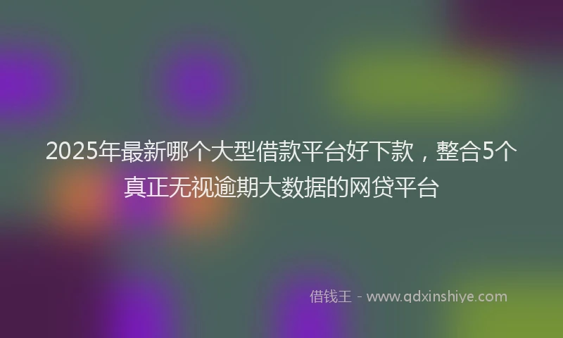 2025年最新哪个大型借款平台好下款，整合5个真正无视逾期大数据的网贷平台