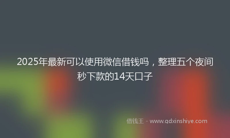 2025年最新可以使用微信借钱吗，整理五个夜间秒下款的14天口子
