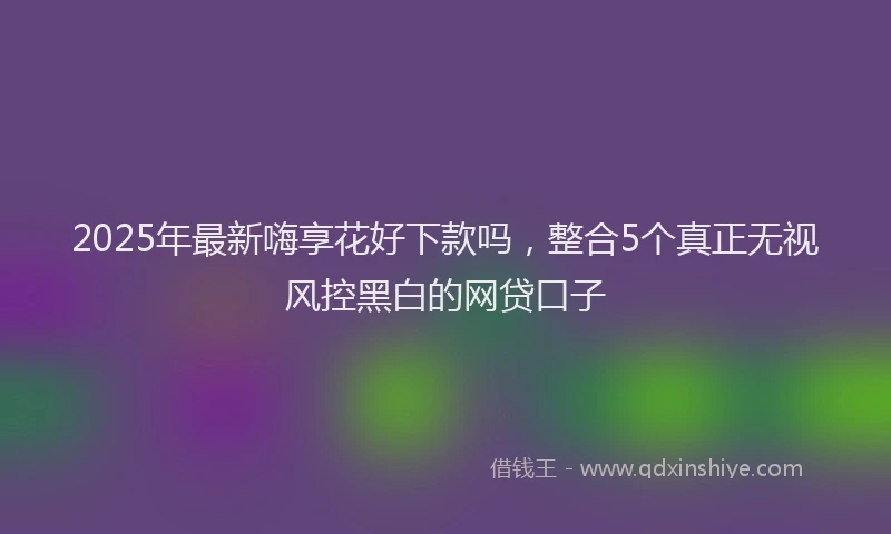 2025年最新嗨享花好下款吗，整合5个真正无视风控黑白的网贷口子