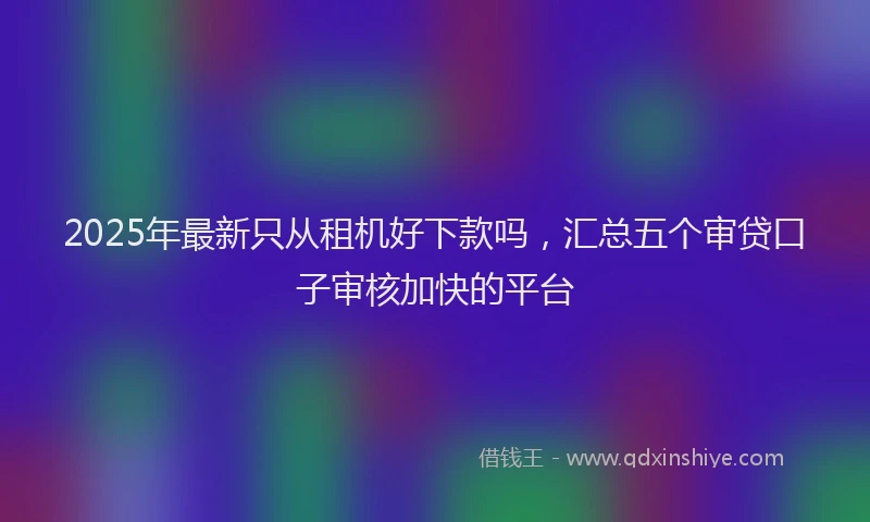 2025年最新只从租机好下款吗，汇总五个审贷口子审核加快的平台