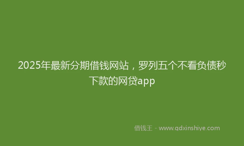 2025年最新分期借钱网站，罗列五个不看负债秒下款的网贷app