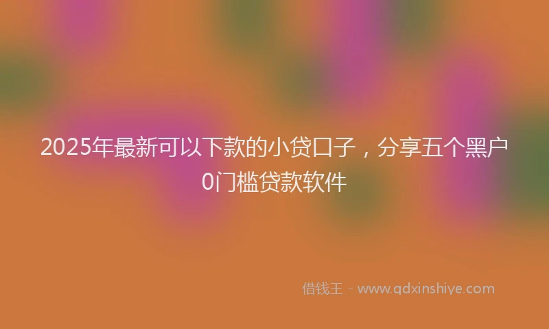 2025年最新可以下款的小贷口子，分享五个黑户0门槛贷款软件