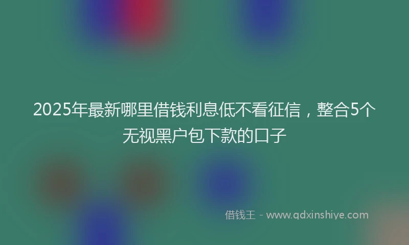 2025年最新哪里借钱利息低不看征信，整合5个无视黑户包下款的口子