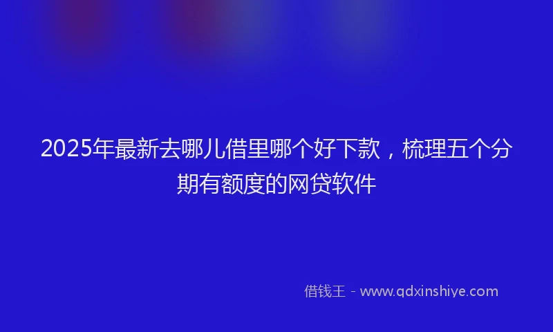 2025年最新去哪儿借里哪个好下款，梳理五个分期有额度的网贷软件