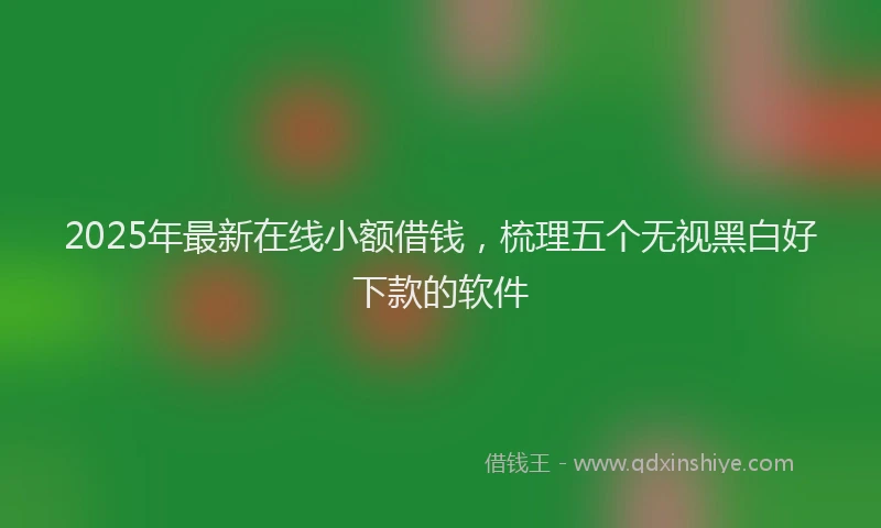 2025年最新在线小额借钱，梳理五个无视黑白好下款的软件