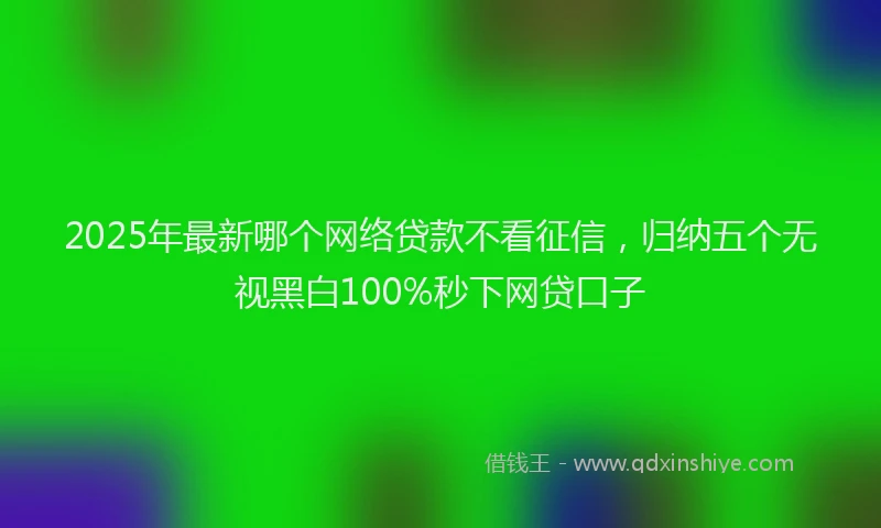 2025年最新哪个网络贷款不看征信，归纳五个无视黑白100%秒下网贷口子