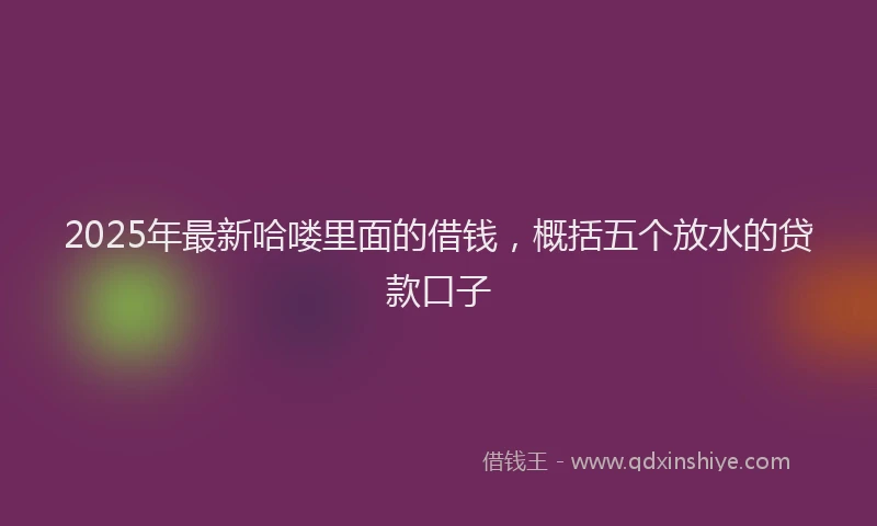 2025年最新哈喽里面的借钱，概括五个放水的贷款口子