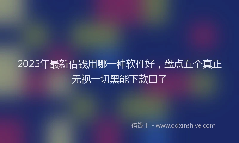 2025年最新借钱用哪一种软件好，盘点五个真正无视一切黑能下款口子
