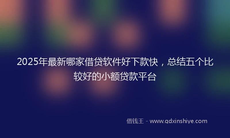 2025年最新哪家借贷软件好下款快，总结五个比较好的小额贷款平台