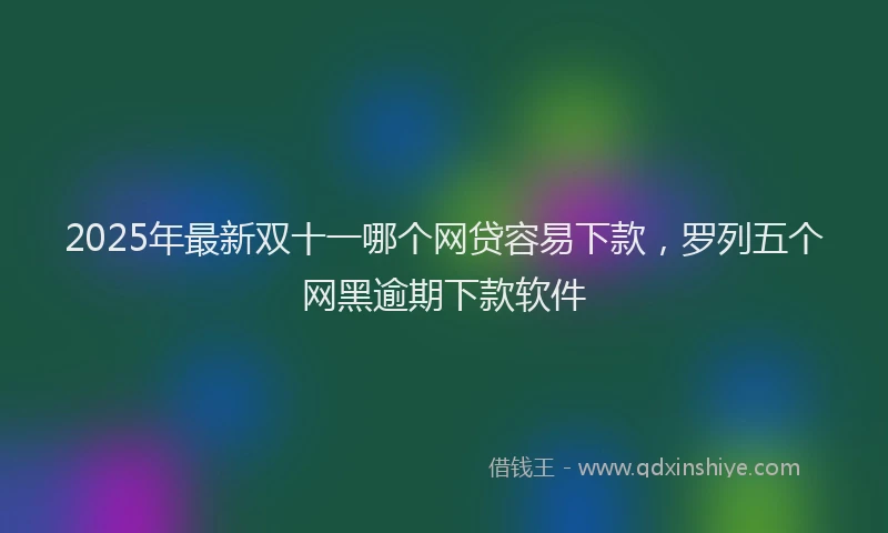 2025年最新双十一哪个网贷容易下款，罗列五个网黑逾期下款软件