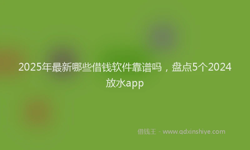 2025年最新哪些借钱软件靠谱吗，盘点5个2024放水app