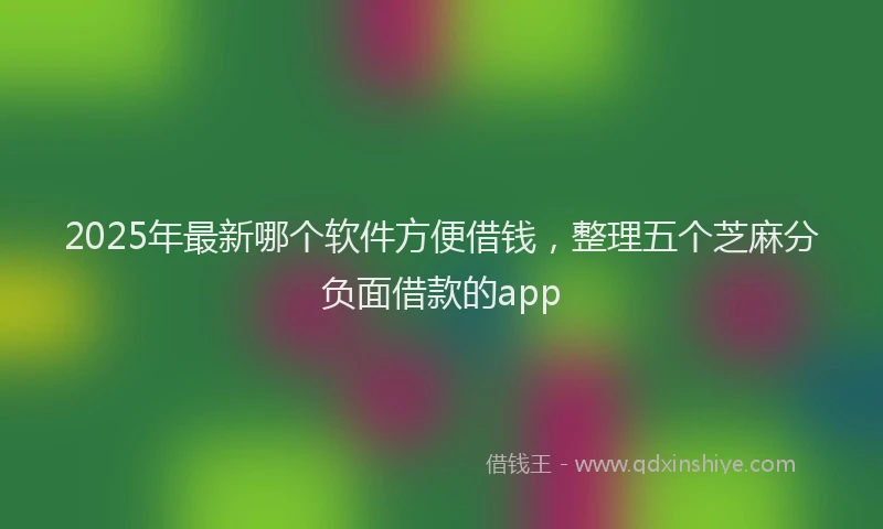 2025年最新哪个软件方便借钱，整理五个芝麻分负面借款的app