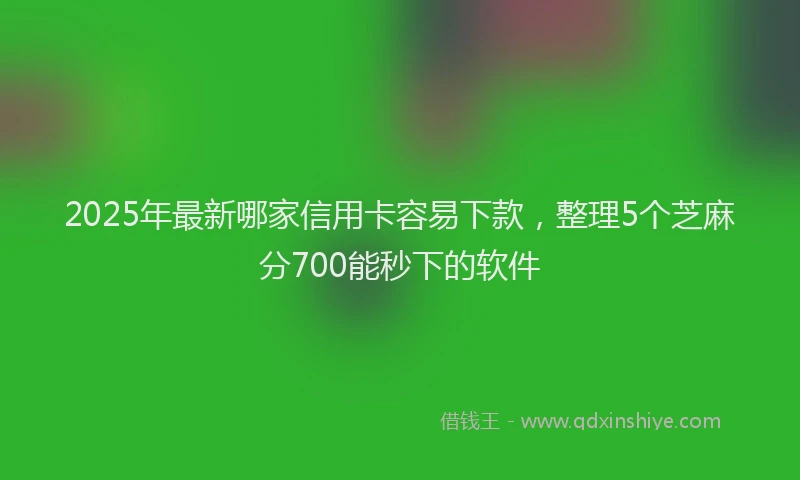 2025年最新哪家信用卡容易下款，整理5个芝麻分700能秒下的软件