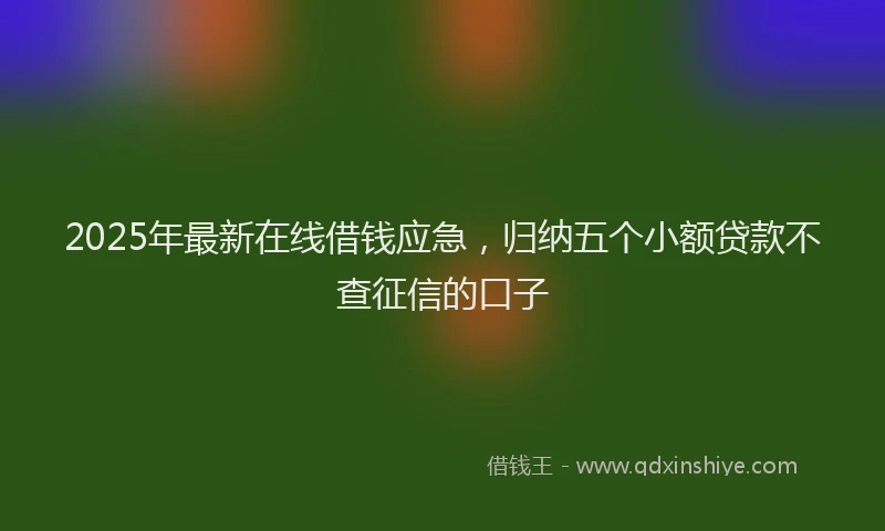2025年最新在线借钱应急，归纳五个小额贷款不查征信的口子