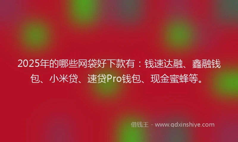 2025年的哪些网袋好下款有：钱速达融、鑫融钱包、小米贷、速贷Pro钱包、现金蜜蜂等。