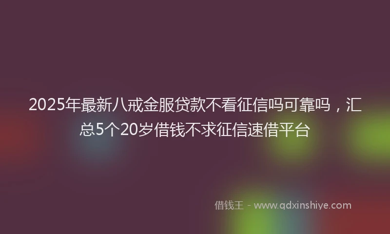 2025年最新八戒金服贷款不看征信吗可靠吗，汇总5个20岁借钱不求征信速借平台