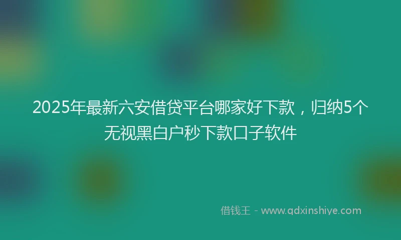 2025年最新六安借贷平台哪家好下款，归纳5个无视黑白户秒下款口子软件