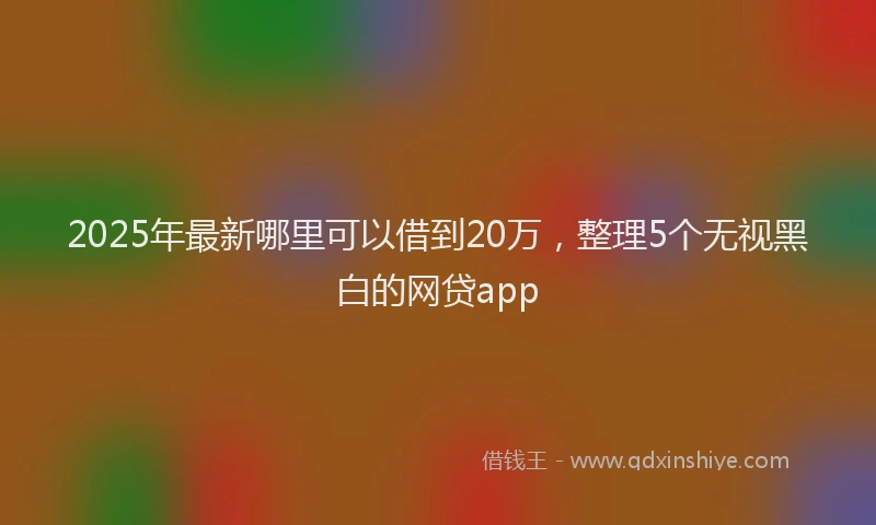 2025年最新哪里可以借到20万，整理5个无视黑白的网贷app