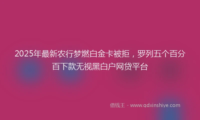 2025年最新农行梦燃白金卡被拒，罗列五个百分百下款无视黑白户网贷平台