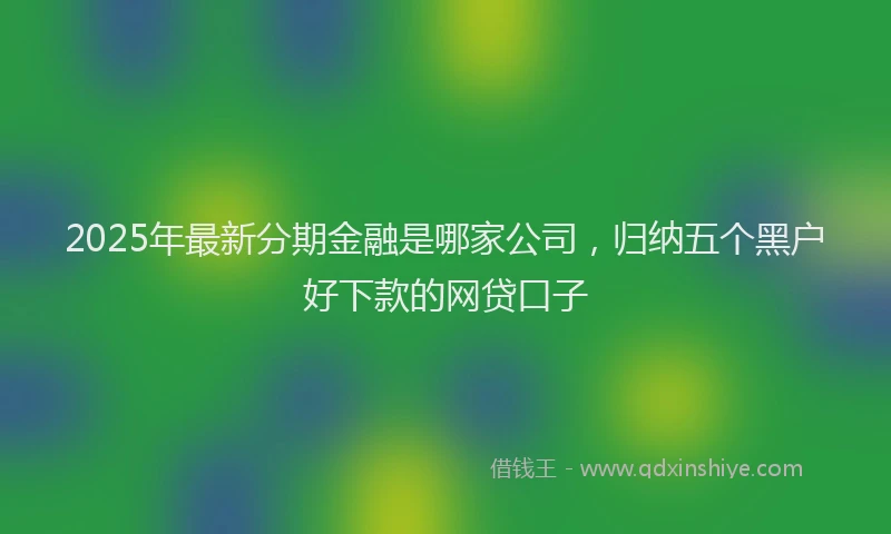 2025年最新分期金融是哪家公司，归纳五个黑户好下款的网贷口子