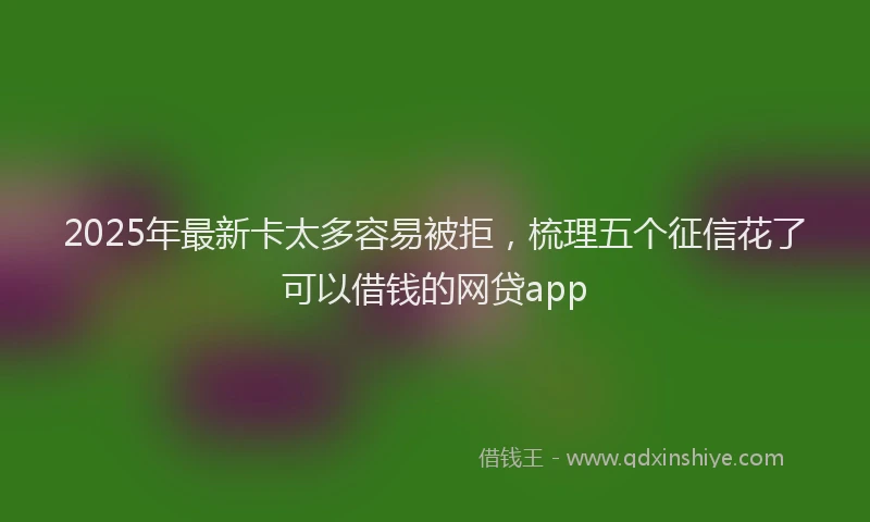 2025年最新卡太多容易被拒，梳理五个征信花了可以借钱的网贷app