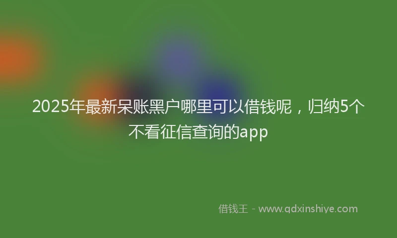 2025年最新呆账黑户哪里可以借钱呢，归纳5个不看征信查询的app
