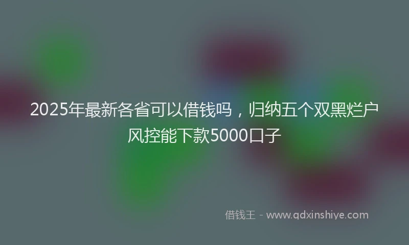 2025年最新各省可以借钱吗，归纳五个双黑烂户风控能下款5000口子