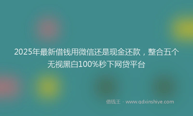 2025年最新借钱用微信还是现金还款，整合五个无视黑白100%秒下网贷平台