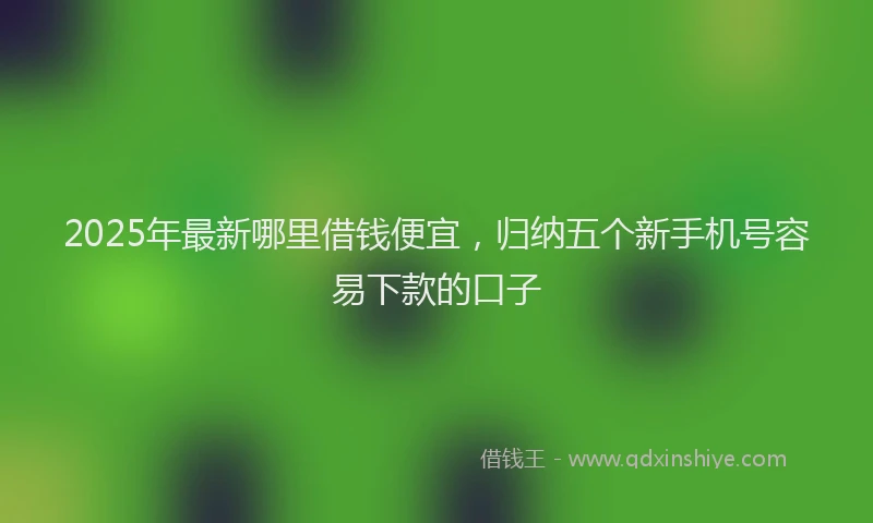 2025年最新哪里借钱便宜，归纳五个新手机号容易下款的口子
