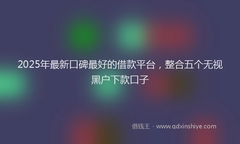 2025年最新口碑最好的借款平台，整合五个无视黑户下款口子