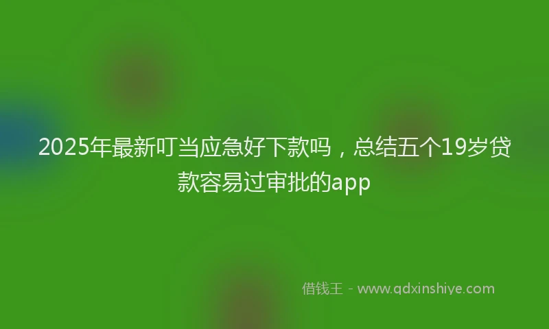 2025年最新叮当应急好下款吗，总结五个19岁贷款容易过审批的app