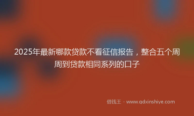 2025年最新哪款贷款不看征信报告，整合五个周周到贷款相同系列的口子