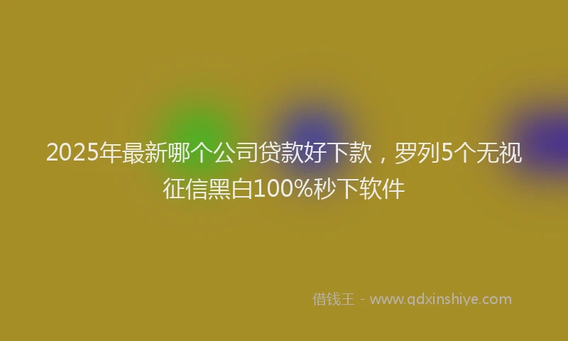 2025年最新哪个公司贷款好下款，罗列5个无视征信黑白100%秒下软件