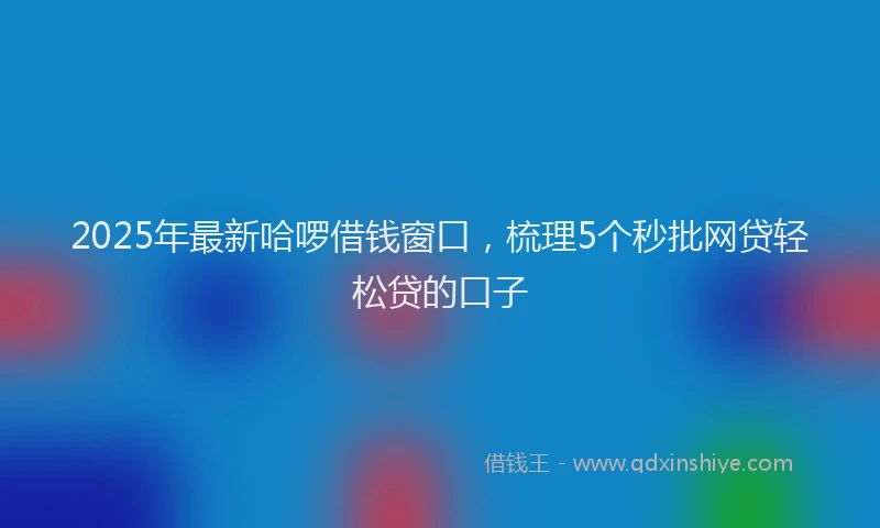 2025年最新哈啰借钱窗口，梳理5个秒批网贷轻松贷的口子