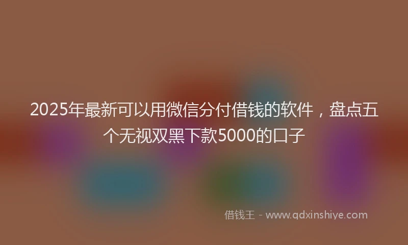2025年最新可以用微信分付借钱的软件，盘点五个无视双黑下款5000的口子
