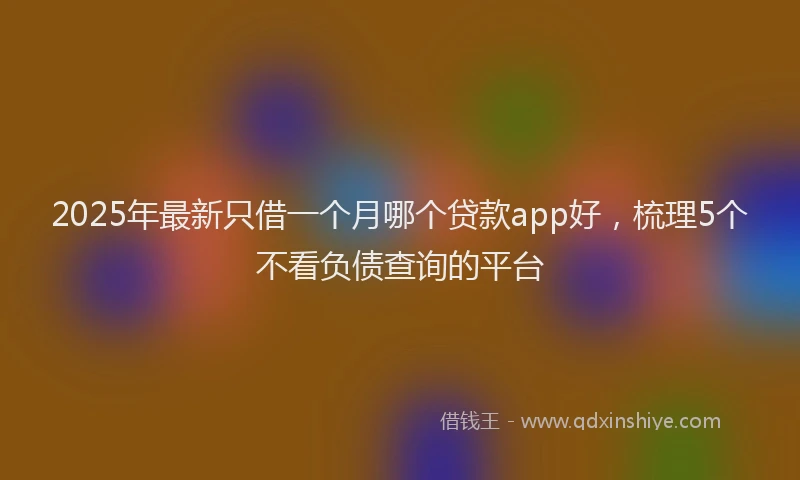 2025年最新只借一个月哪个贷款app好，梳理5个不看负债查询的平台