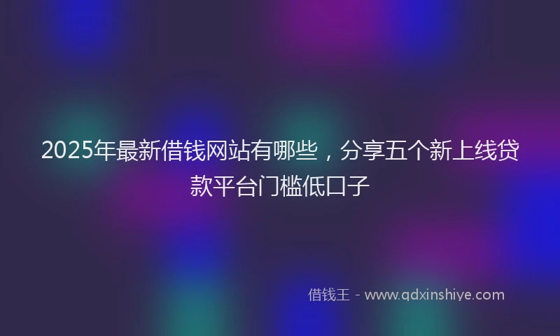 2025年最新借钱网站有哪些，分享五个新上线贷款平台门槛低口子