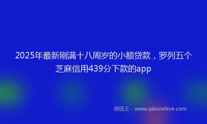 2025年最新刚满十八周岁的小额贷款，罗列五个芝麻信用439分下款的app