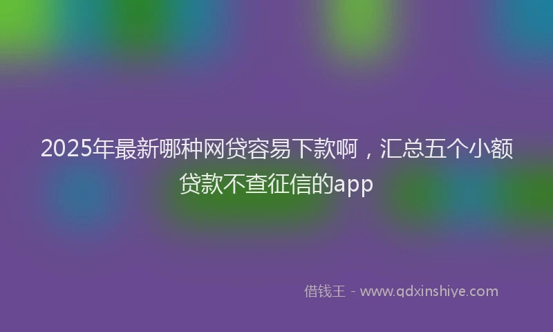 2025年最新哪种网贷容易下款啊，汇总五个小额贷款不查征信的app