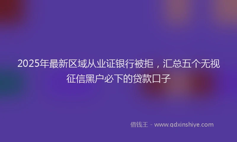 2025年最新区域从业证银行被拒，汇总五个无视征信黑户必下的贷款口子