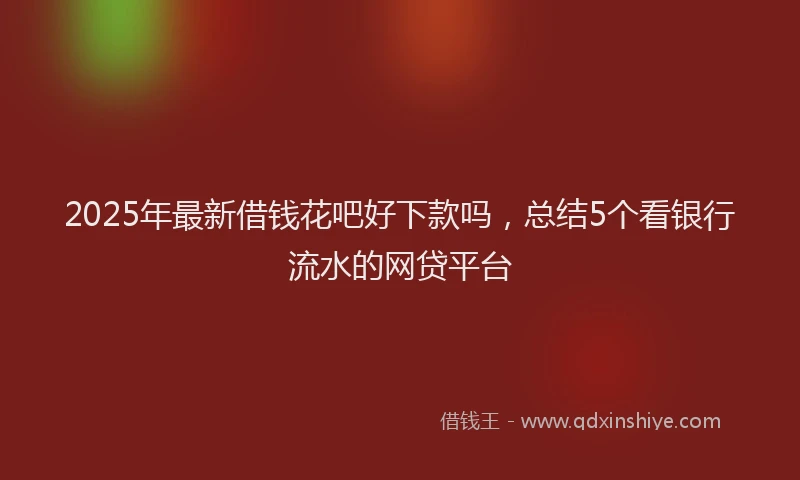 2025年最新借钱花吧好下款吗，总结5个看银行流水的网贷平台