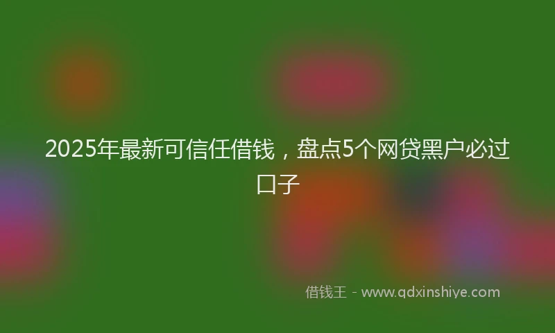 2025年最新可信任借钱，盘点5个网贷黑户必过口子