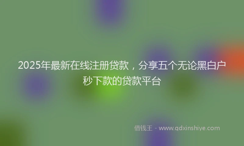 2025年最新在线注册贷款，分享五个无论黑白户秒下款的贷款平台