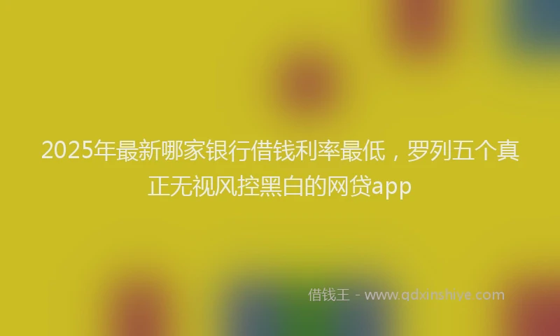 2025年最新哪家银行借钱利率最低，罗列五个真正无视风控黑白的网贷app