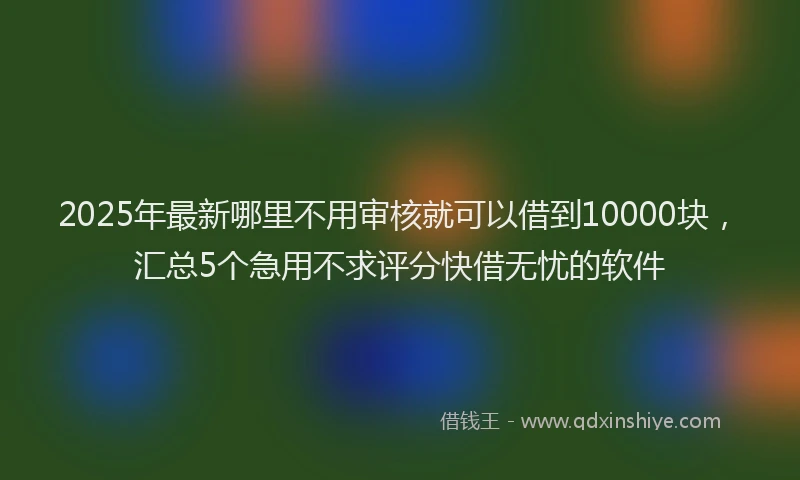 2025年最新哪里不用审核就可以借到10000块，汇总5个急用不求评分快借无忧的软件