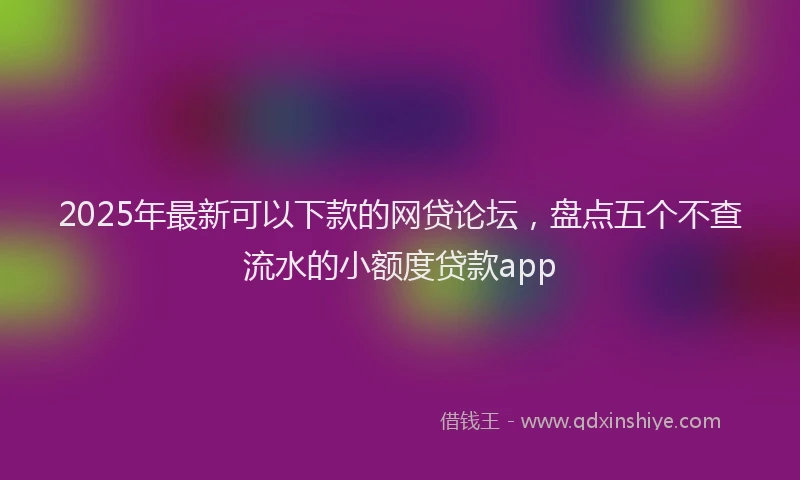 2025年最新可以下款的网贷论坛，盘点五个不查流水的小额度贷款app