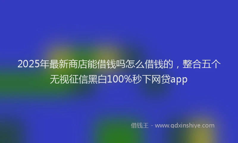 2025年最新商店能借钱吗怎么借钱的，整合五个无视征信黑白100%秒下网贷app